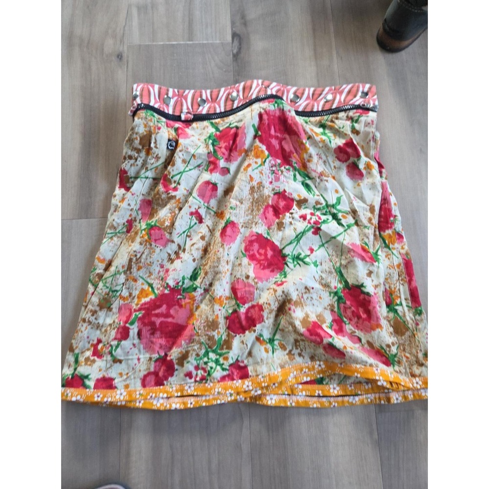 ZAND Amsterdam Reversible Convertible Wrap Skirt One Size Floral Boho Snap Zip